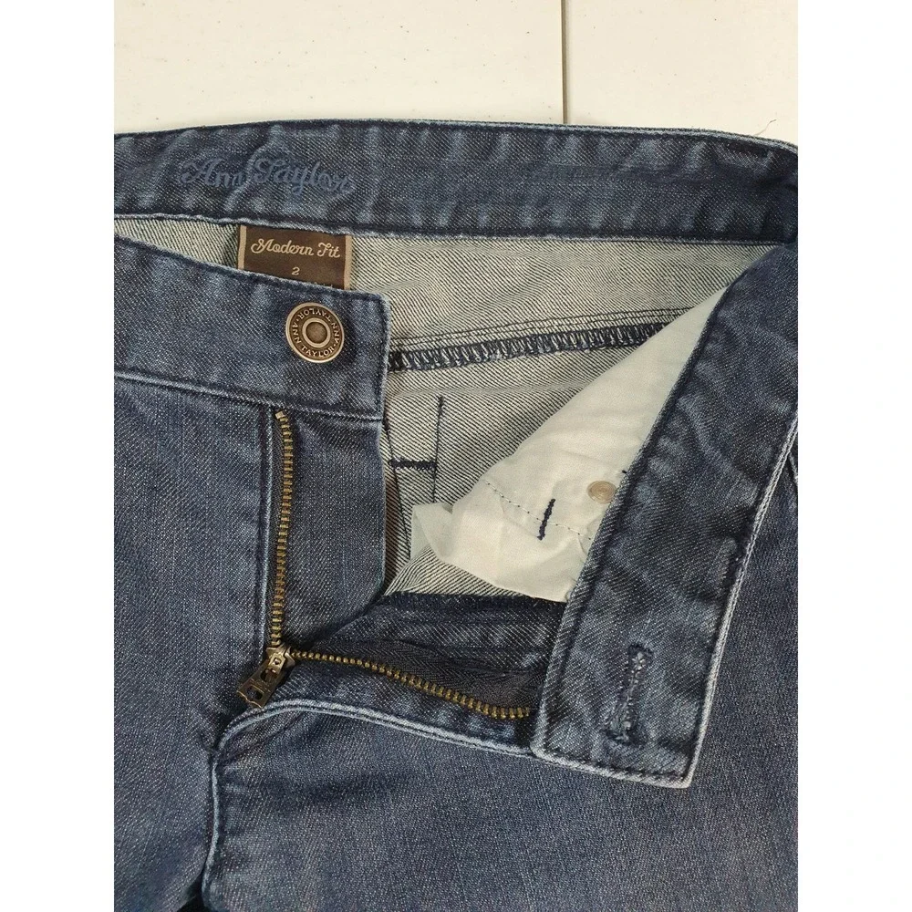 Ann‎ Taylor Jeans Womens 2 Straight Modern Fit Lindsay Waist Low Rise Stretch
